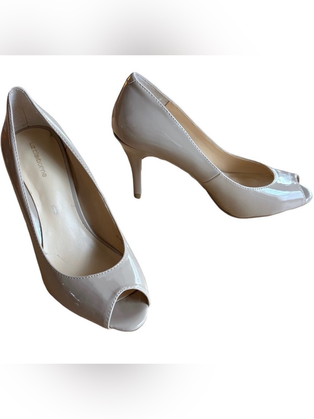 Liz claiborne Ramona Peep-Toe 3.25” Pumps (2013 not stacked) Beige Nude Size 5